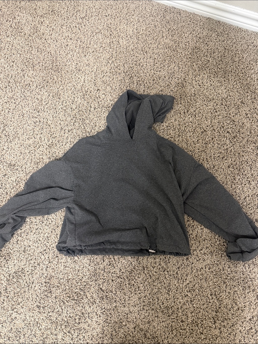 Charlotte Russe Dark Gray Hooded Pullover Sweatshirt
